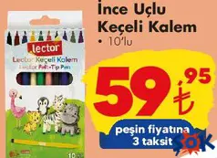 LECTOR İNCE UÇLU KEÇELİ KALEM 10'LU fiyat ve kampanya bilgisi